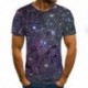 2021 new fashion men's T-shirt beautiful starry sky tops 3D printed short sleeve summer round neck shirt trendy streetwear
