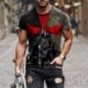 2021 Summer American Flag 3D Print Men Casual Fashion T-shirt Round Neck Loose Oversize Muscle Streetwear Clothing Man's Tshirt