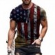 2021 Summer American Flag 3D Print Men Casual Fashion T-shirt Round Neck Loose Oversize Muscle Streetwear Clothing Man's Tshirt
